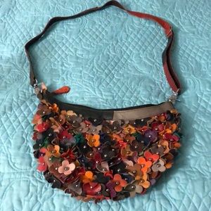 Leather flower purse